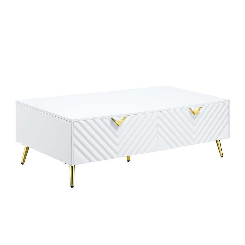 Gaines White High Gloss Coffee Table - Ornate Home