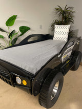 Speed Jump Black Off-Road Twin Car Bed w/ LED Headlights - Ornate Home