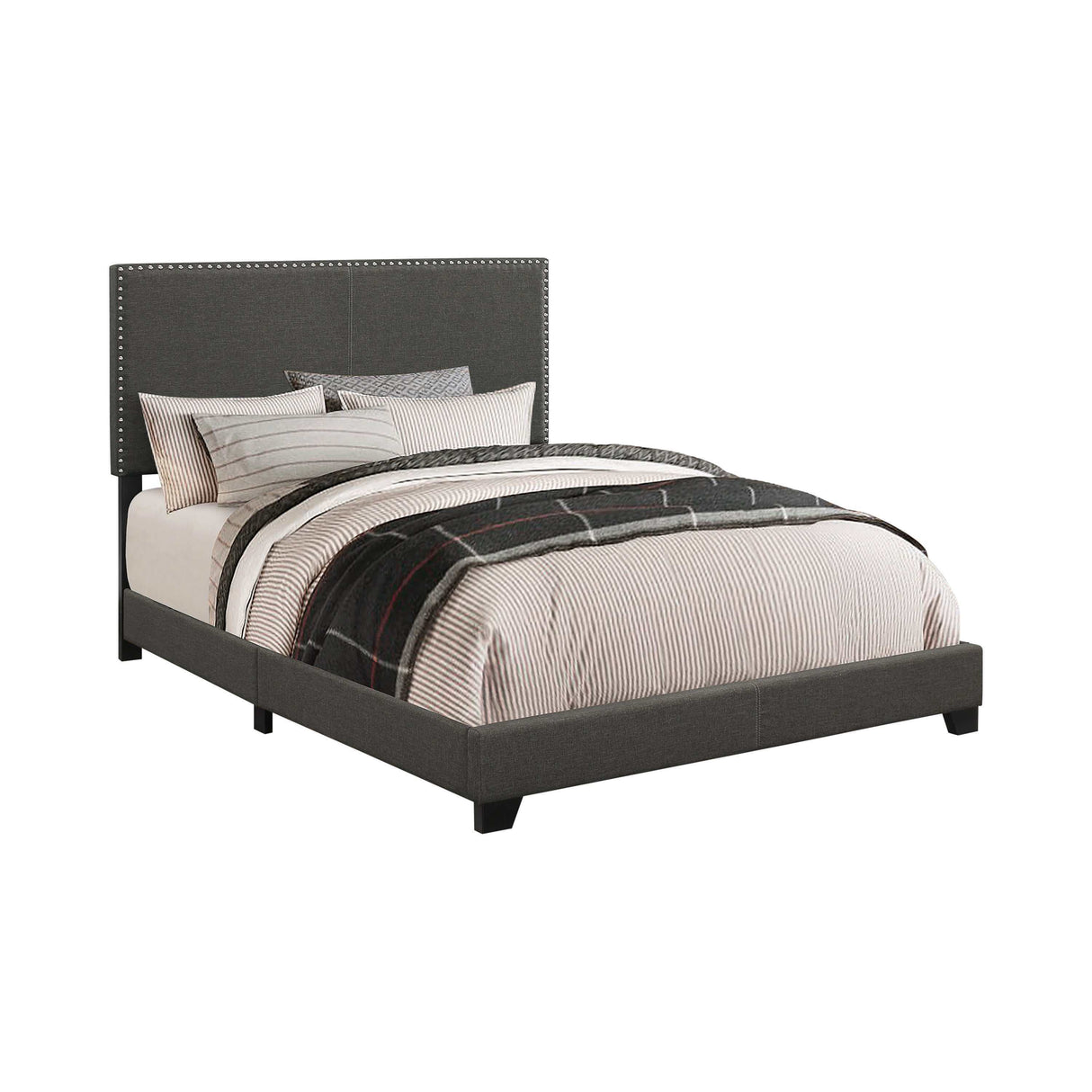 Boyd Charcoal Eastern King Panel Bed - Ornate Home