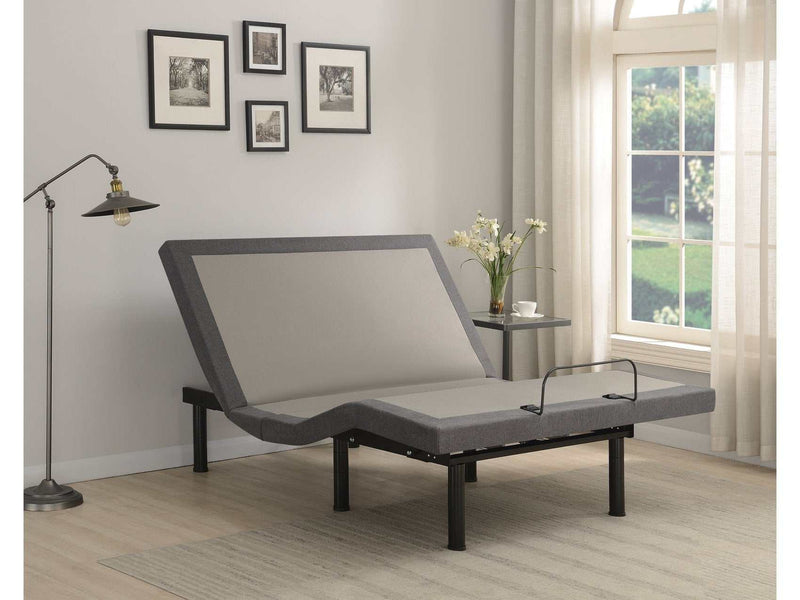 Negan Grey And Black Twin XL Adjustable Bed Base - Ornate Home