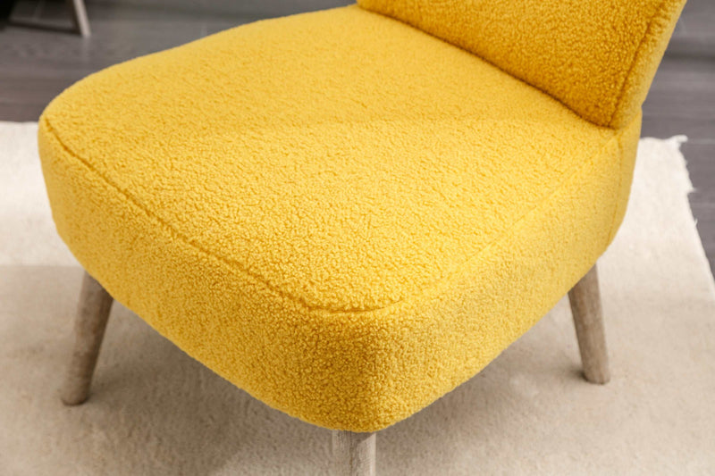 Smithe Teddy Button Accent Slipper Chair Yellow - Ornate Home