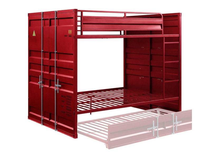 Cargo Red Bunk Bed (Full/Full) - Ornate Home