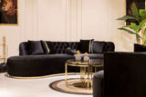 Ella Black Velvet Curved Sectional - Ornate Home