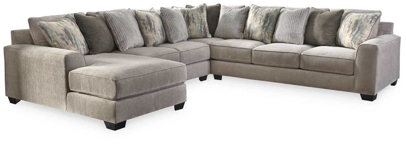 Ardsley Pewter 4pc Sectional w/ LAF Chaise & RAF Sofa - Ornate Home
