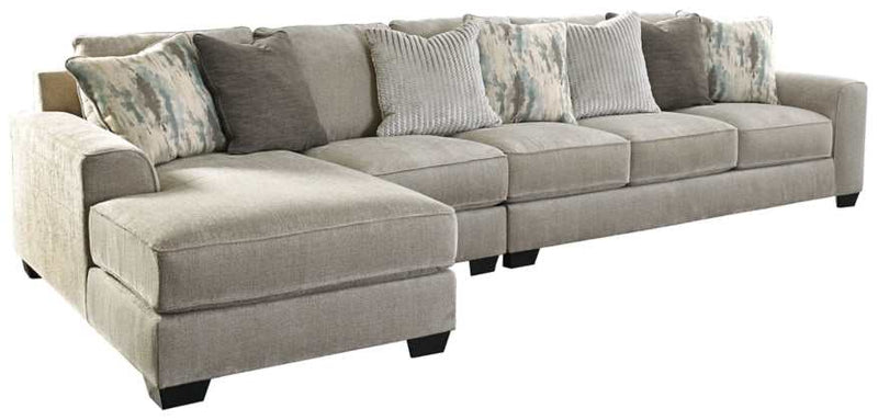 Ardsley Pewter 3pc LAF Chaise Sectional - Ornate Home