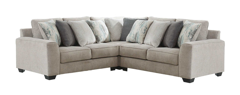Ardsley Pewter 3pc Symmetrical Sectional - Ornate Home