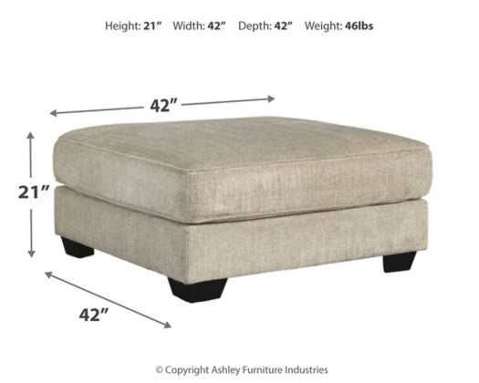 Ardsley Pewter Oversized Ottoman - Ornate Home