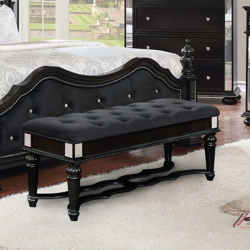 Azha Black Bench - Ornate Home