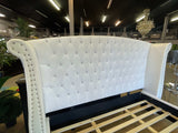 Barzini White California King Bed - Ornate Home