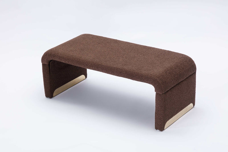 Angel Multi-Functional Coffee Brown Bench With Gold Metal Legs