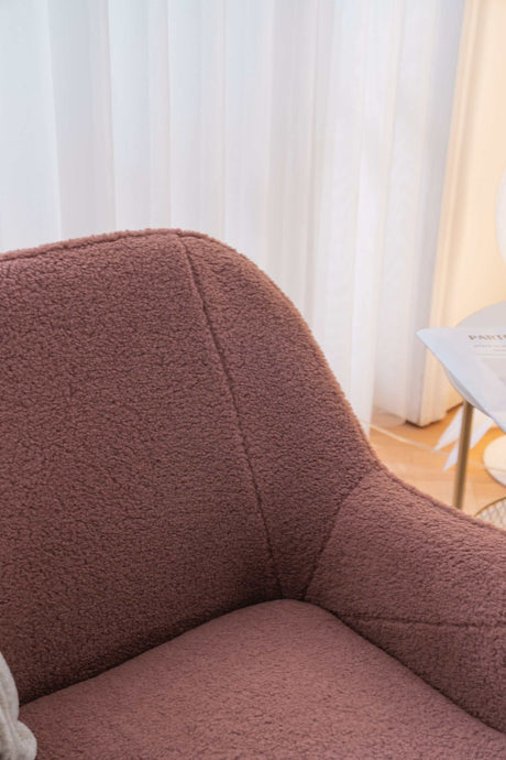 Volta Soft Red Teddy Accent Chair - Ornate Home