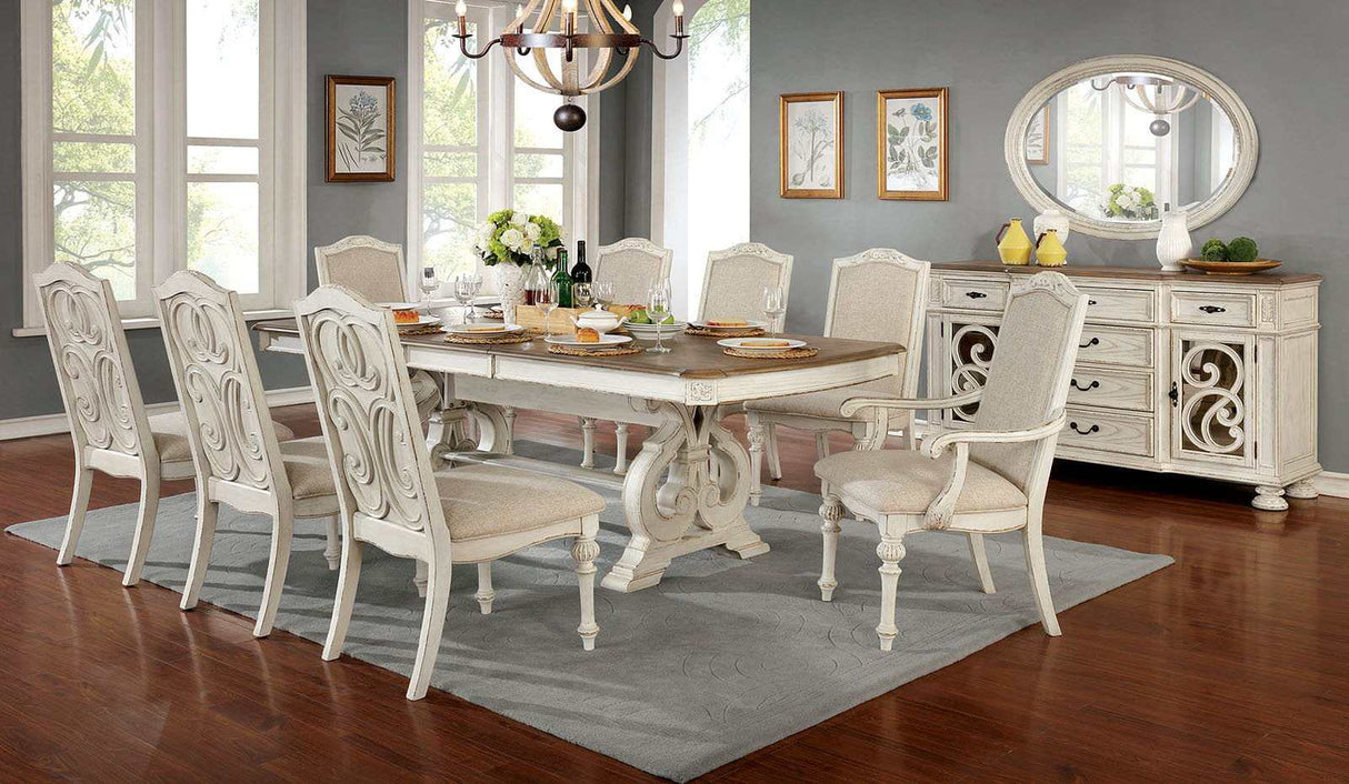 Arcadia Antique White Dining Table - Ornate Home