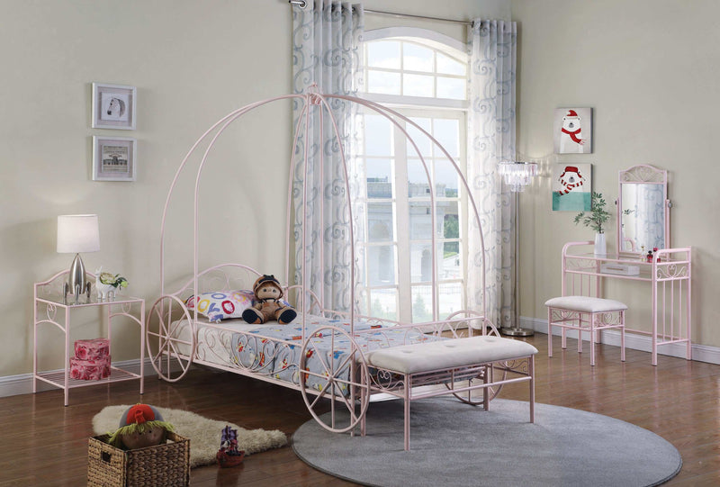 Massi - Powder Pink - Twin Canopy Bed - Ornate Home