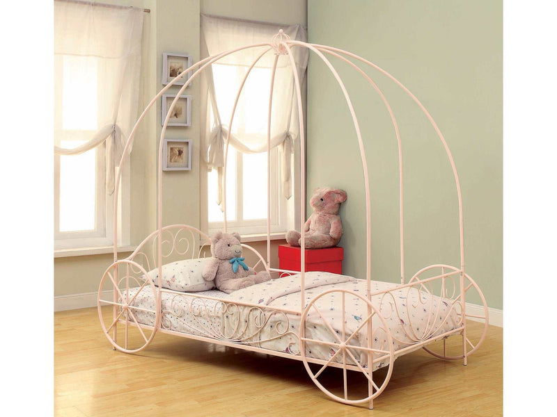 Massi Powder Pink Twin Canopy Bed - Ornate Home