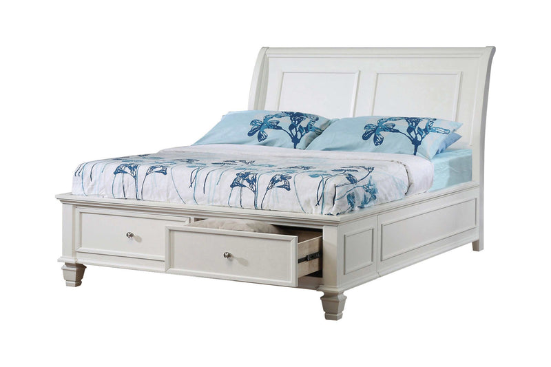 Selena Buttermilk Full Bed w/ Footboard Storage - Ornate Home