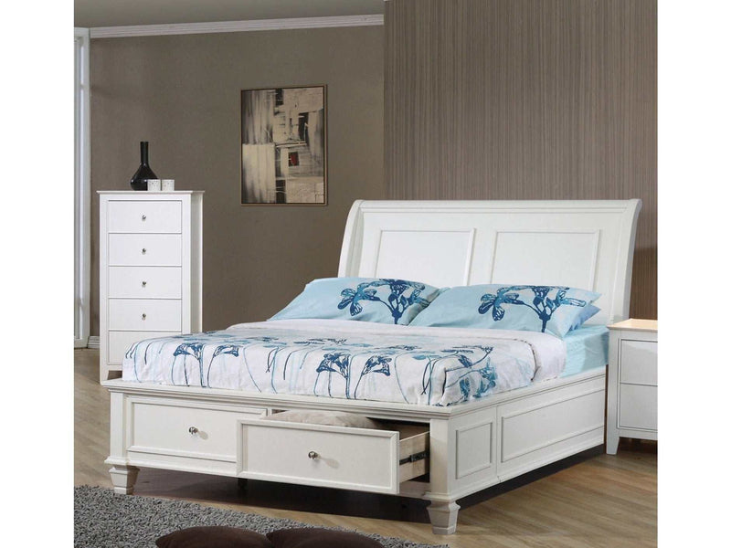 Selena Buttermilk Full Bed w/ Footboard Storage - Ornate Home