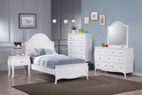 Dominique White Twin Panel Bed - Ornate Home