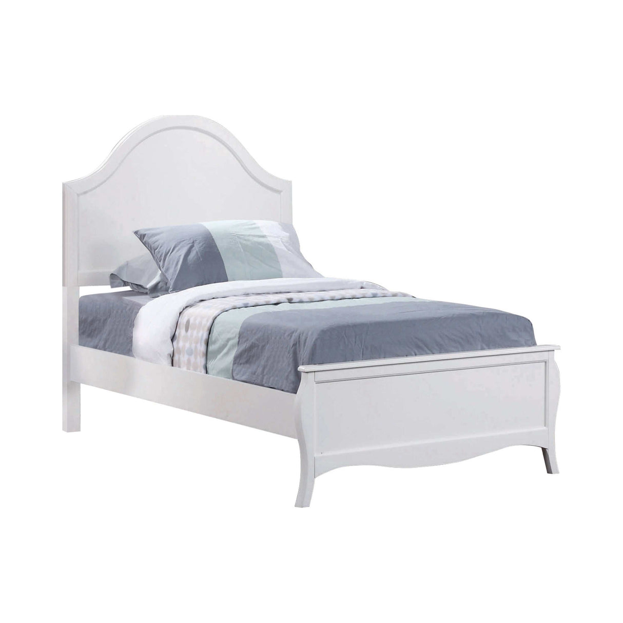 Dominique White 5pc Twin Bedroom Set - Ornate Home