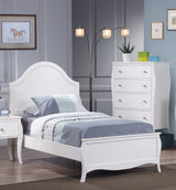 Dominique White Twin Panel Bed - Ornate Home