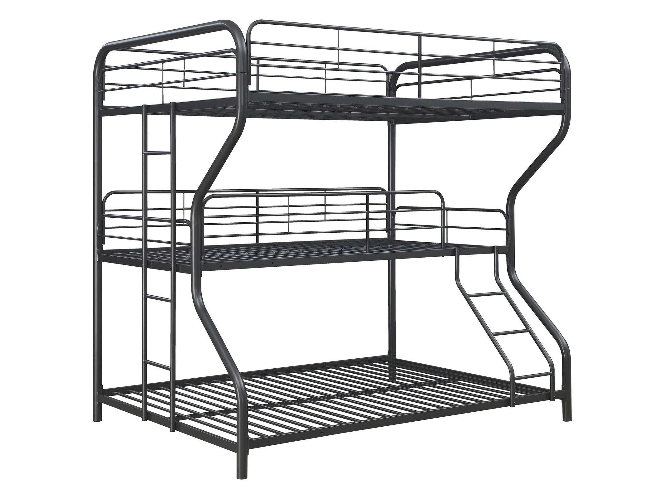 Garner Gunmetal Full / Twin / Full Triple Bunk Bed - Ornate Home