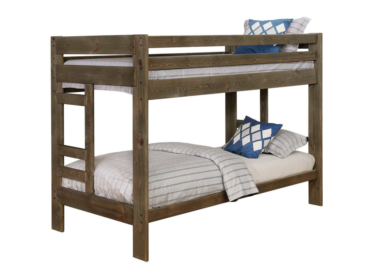 Wrangle Hill Gun Smoke Twin Over Twin Bunk Bed - Ornate Home