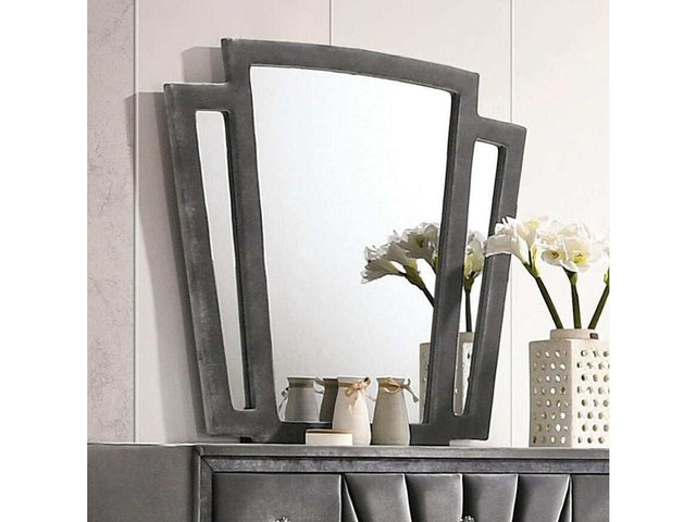 Carissa Velvet Upholstered Mirror - Ornate Home