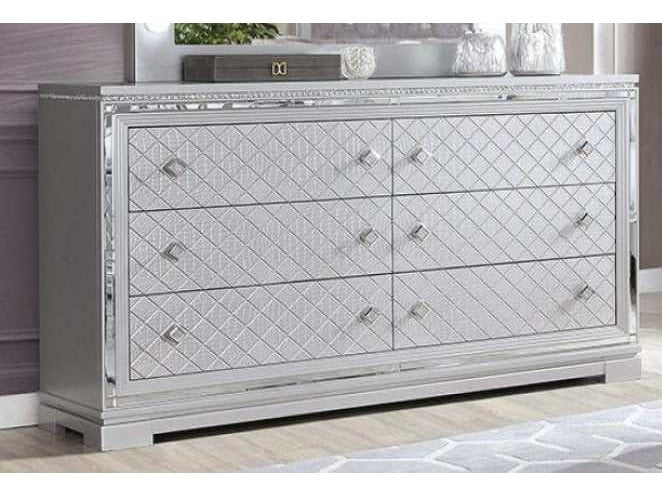 Belleterre Gray/Silver & Mirrored Dresser - Ornate Home