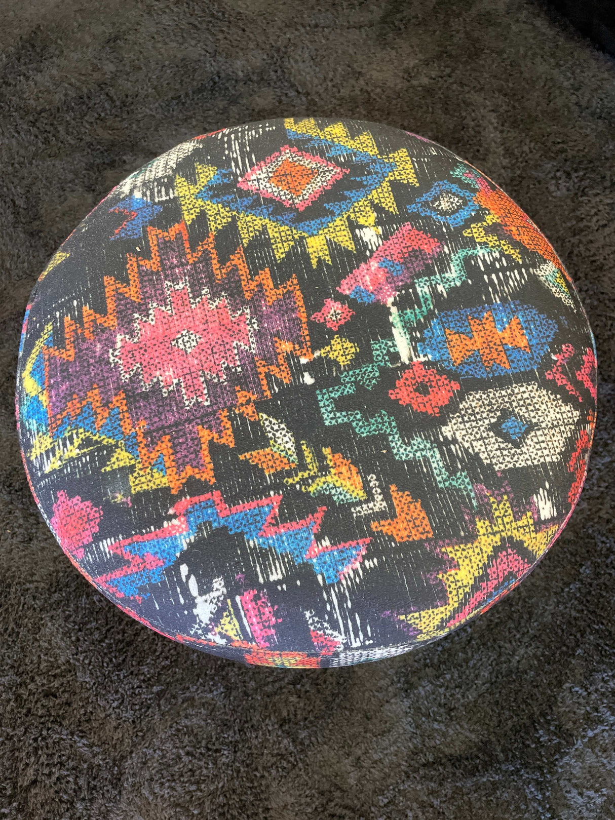 BOGO! Small Multi Color Accent Pouf - Ornate Home