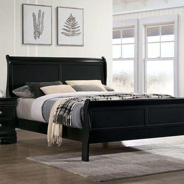 Louie Sleigh Bed (Black)