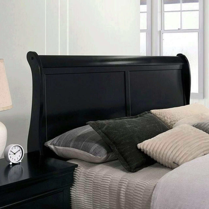 Louis Philippe Black Queen Bed - Ornate Home