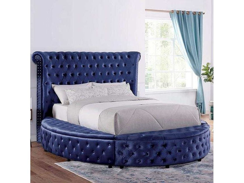 Sansom Blue Eastern King Storage Bed - Ornate Home