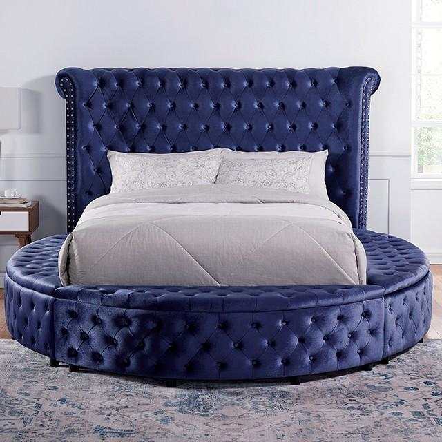 Sansom Blue Queen Storage Bed - Ornate Home