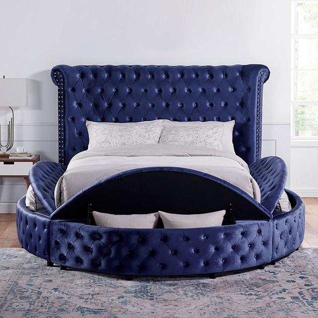 Sansom Blue Queen Storage Bed - Ornate Home
