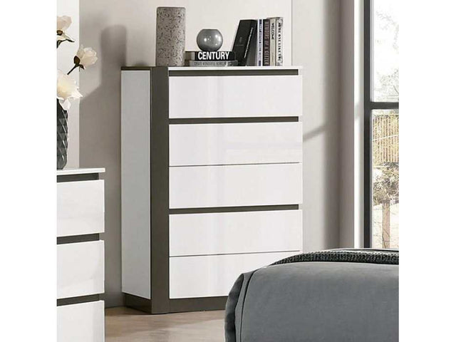 Birsfelden White & Metallic Gray Chest - Ornate Home