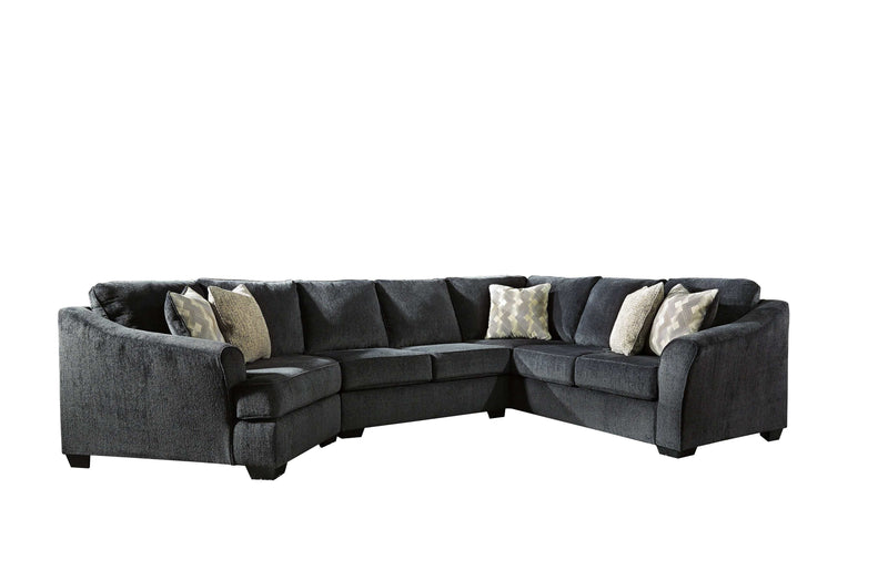 Eltmann Slate 3pc Sectional Sofa w/ LAF Cuddler - Ornate Home