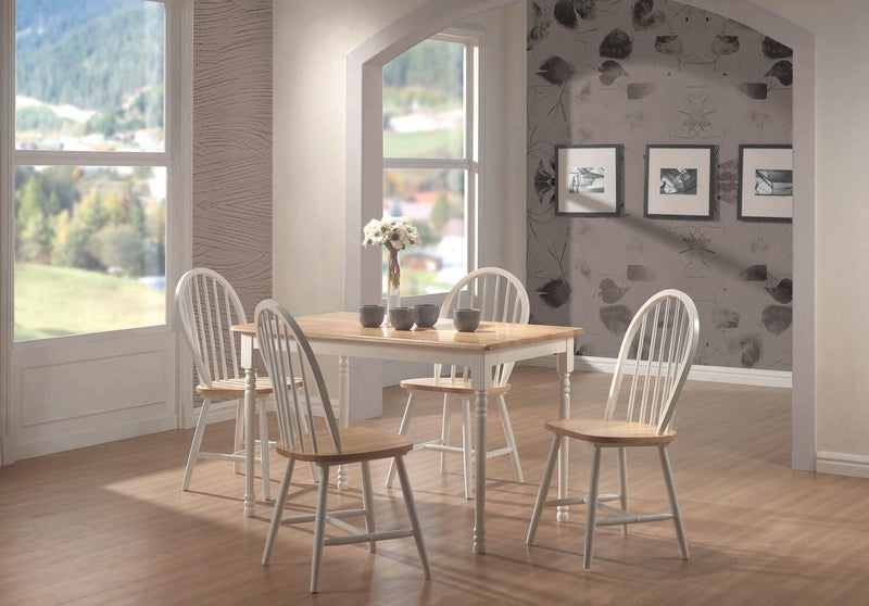 Taffee Natural Brown / White 5 Pc Dining Set - Ornate Home