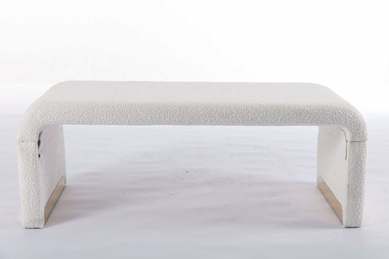 Angel Multi-Functional Ivory White Bench With Gold Metal Legs - Ornate Home