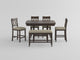Balin Dark Brown Counter Height Dining Room Set / 6pc