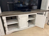 Havalance Weathered Gray & Vintage White Entertainment Center / 4pc - Ornate Home