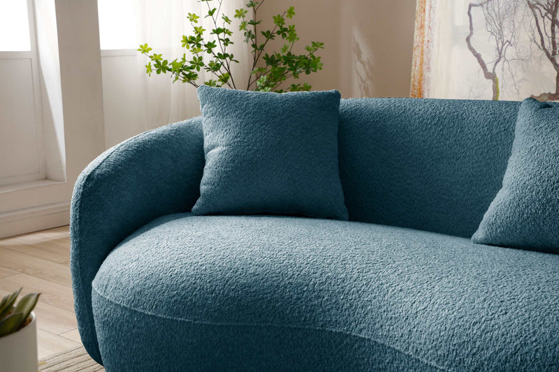 Salton Modern Curved Sofa Blue