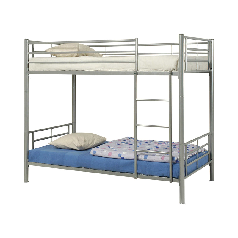 Hayward Silver Twin Over Twin Bunk Bed - Ornate Home