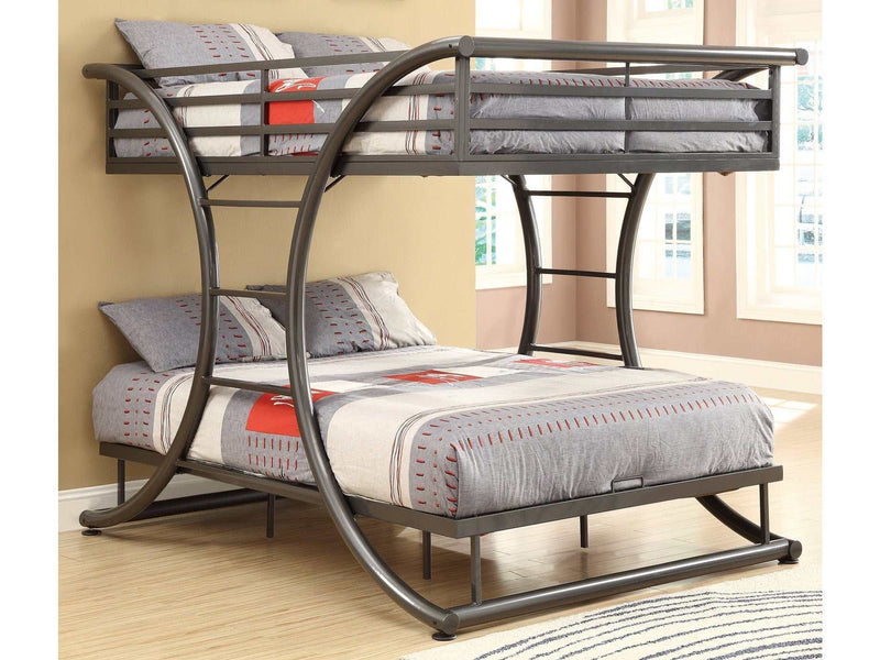 Stephan - Gunmetal - Full Over Full Bunk Bed - Ornate Home