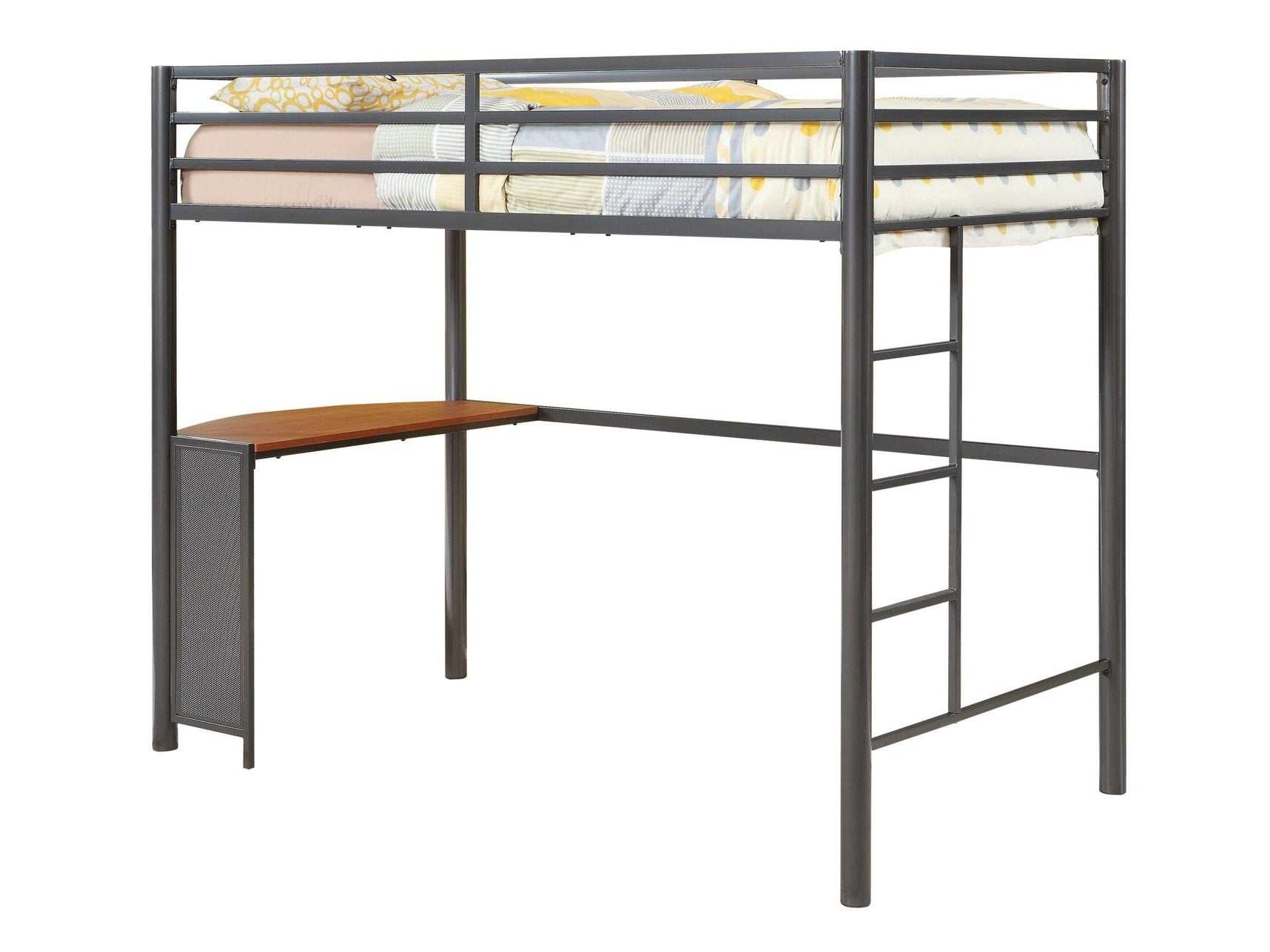 Fisher Gunmetal Twin Workstation Loft Bed - Ornate Home