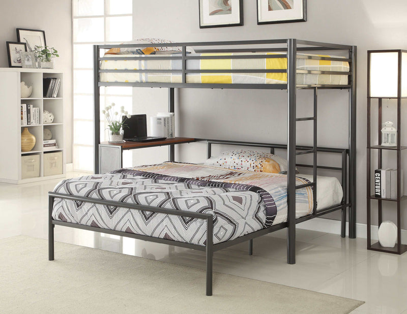 Fisher Gunmetal Twin Workstation Loft Bed - Ornate Home