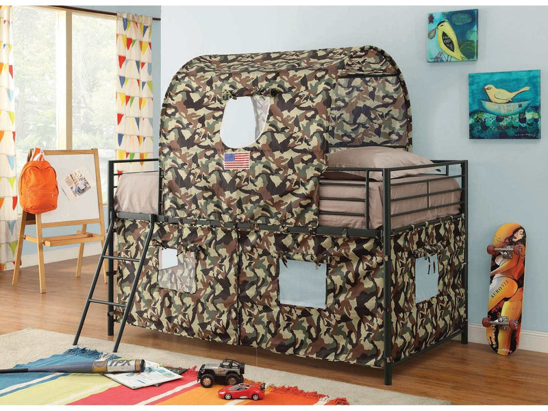 Patton Army green Camouflage Tent Bunk Bed - Ornate Home