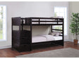 Elliott Cappuccino Twin Over Twin Stairway Bunk Bed - Ornate Home