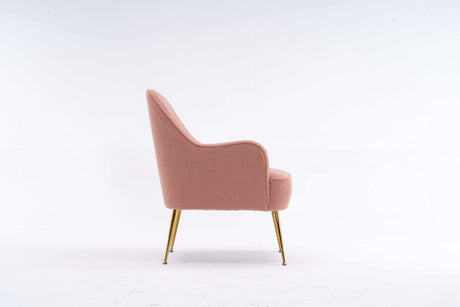 Volta Soft Pink Teddy Accent Chair - Ornate Home