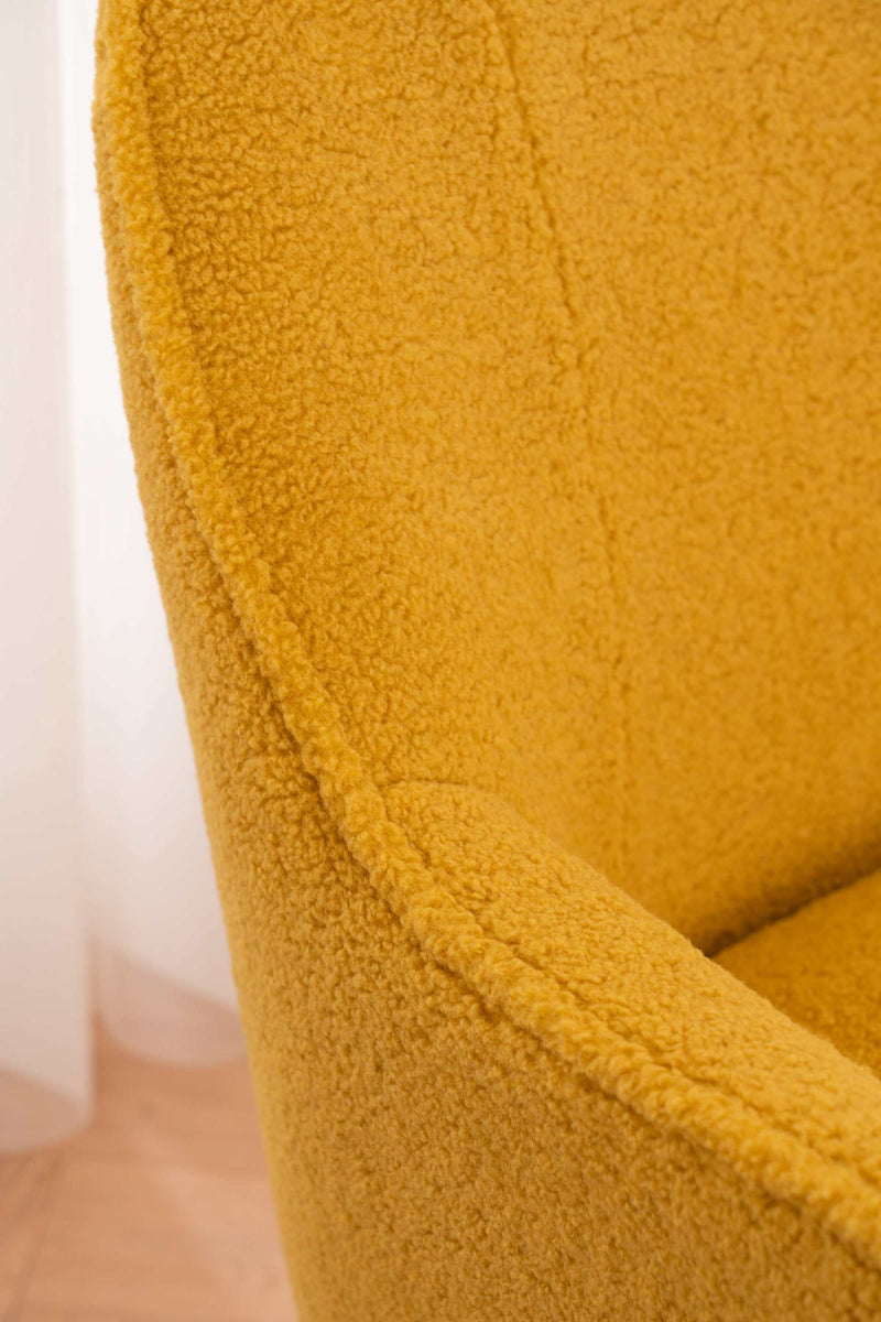 Volta Soft Yellow Teddy  Accent Chair