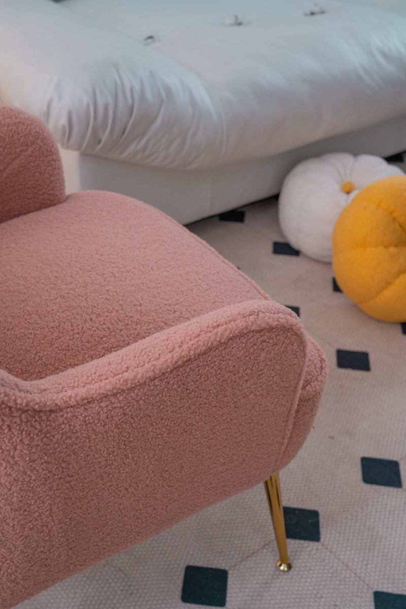 Volta Soft Pink Teddy  Accent Chair