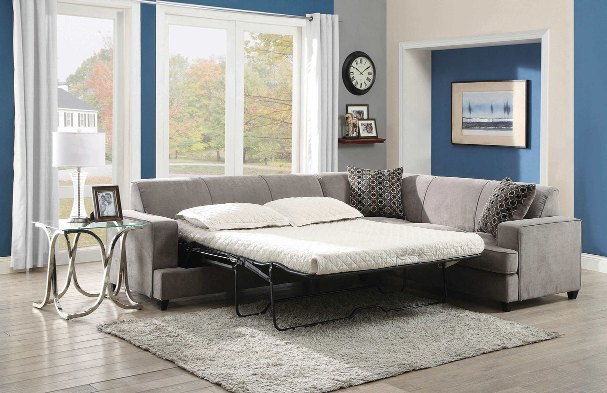 Tess Grey L Shape Sleeper Sectional - Ornate Home